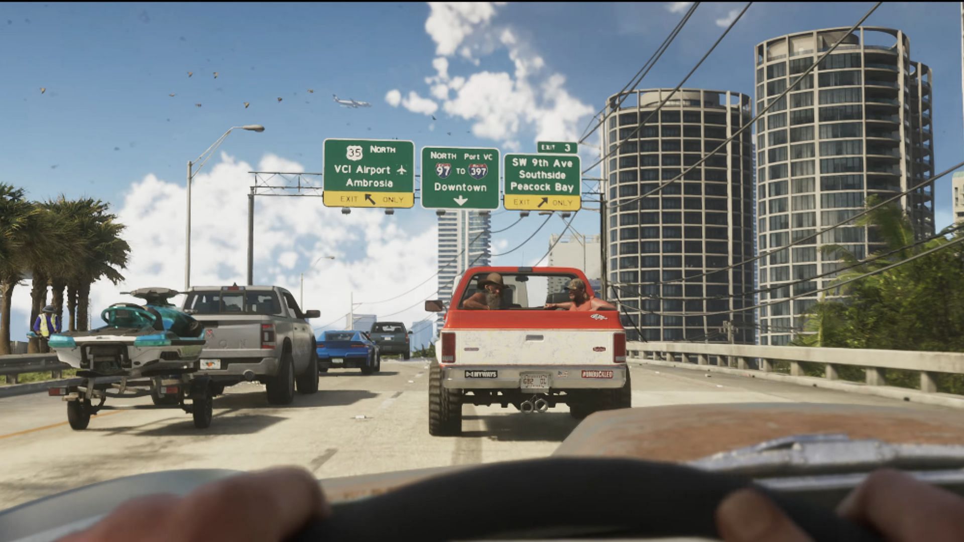 This part of GTA 6's second trailer features the song Everybody Have Fun Tonight (Image via Rockstar Games)